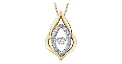 ct. T.W. Pulse Diamonds Two Tone Gold Open Flame Pendant