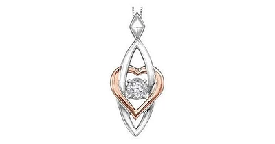 0.03 ct. T.W Pulse Diamond Two Tone Gold "The Embrace" Pendant