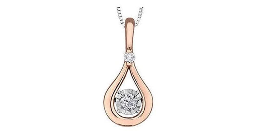 0.10ct T.W. Pulse Diamond 10k Rose Gold Dancing Pendant