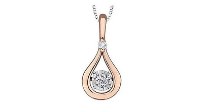 0.10ct T.W. Pulse Diamond 10k Rose Gold Dancing Pendant