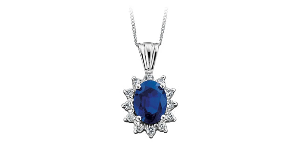 Sapphire Diamond Starburst Pendant