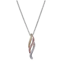 Fancy Necklace in Sterling Silver andRose Gold Plate