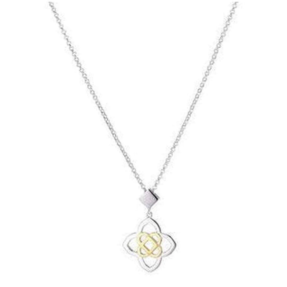 Fancy Necklace in Sterling Silver and18K Yellow Gold Plate