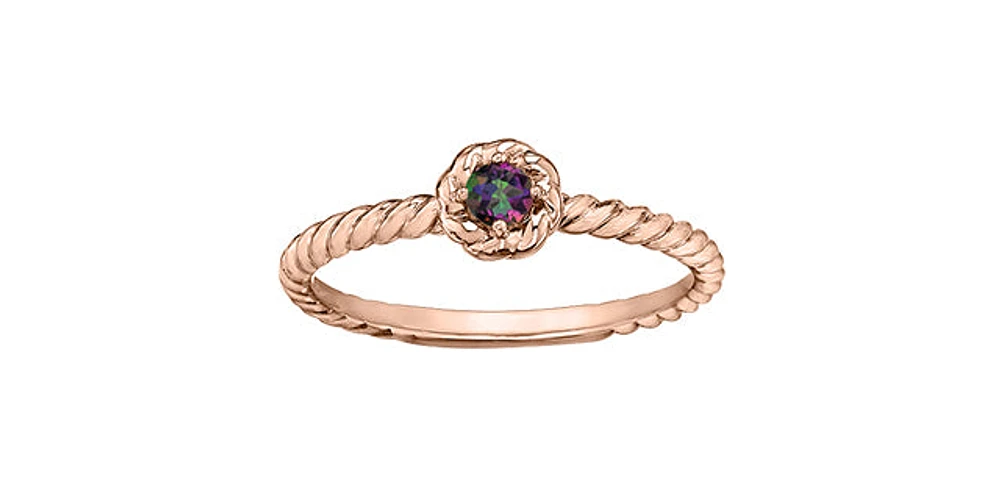 Mystic Topaz Rose Gold Ring Stack