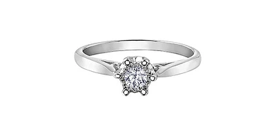 0.15 ct T.W. 6-Prongs Solitaire White Gold Ladies Ring