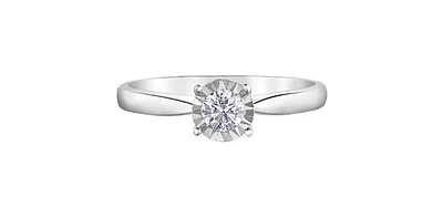 0.25 ct T.W. Solitaire Tapered Shank White Gold Ladies Ring