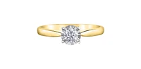 0.25 ct T.W. Solitaire Round Cut Yellow & White Gold Ladies Ring