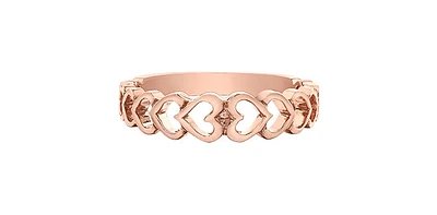 Hearts Rose Gold Band