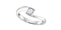 0.25 ct T.W Solitaire Diamond Bypass Engagement Ring 18KPD White Gold