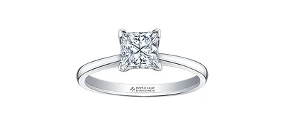 1.00 ct T.W.-18KPD White Gold Canadian Diamond Solitaire Engagement