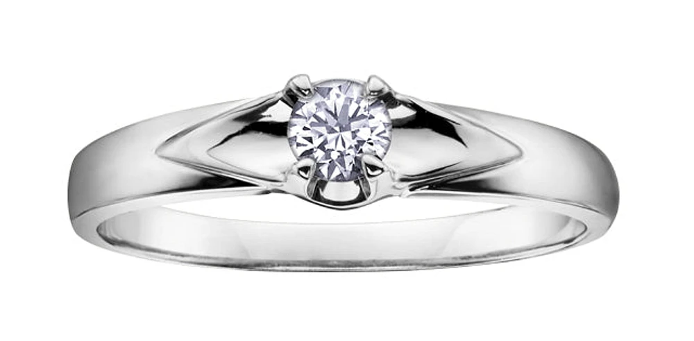 0.14 ct T.W. Canadian Solitaire White Gold Ladies Ring