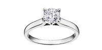 0.70 ct T.W Canadian Diamond Solitaire Engagement Ring 14K White Gold