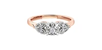 0.10 ct T.W. Canadian Diamond Floral & Leaf Rose White Gold Ladies Ring