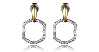 2-Tone Open Cubic Zirconia Post Earring.