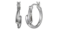 "EMBRACE" 20MM HOOP EARRINGS IN RHODIUM PLATING.