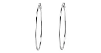 "HOOPS" RHODIUM PLATED 55MM SQURE TUBE HOOP