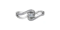 0.17 ct T.W. Double Bypass White Gold Ladies Ring