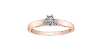 0.08 ct T.W. Suprise Diamond Rose & White Gold Ladies Ring