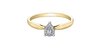 0.08 ct T.W. Pear Shape Yellow & White Gold Ladies Ring