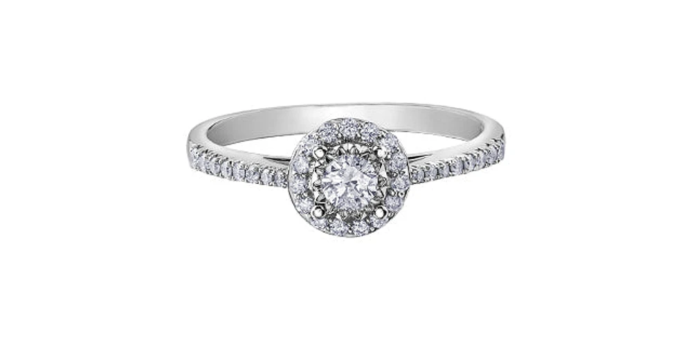 0.35 ct T.W. Halo White Gold Ladies Ring