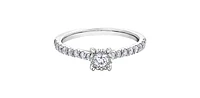 0.40 ct T.W. Round Cut Shared Prong Diamond White Gold Ladies Ring