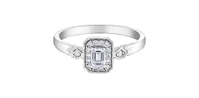 0.33 ct T.W. Cushion Frame White Gold Ladies Ring