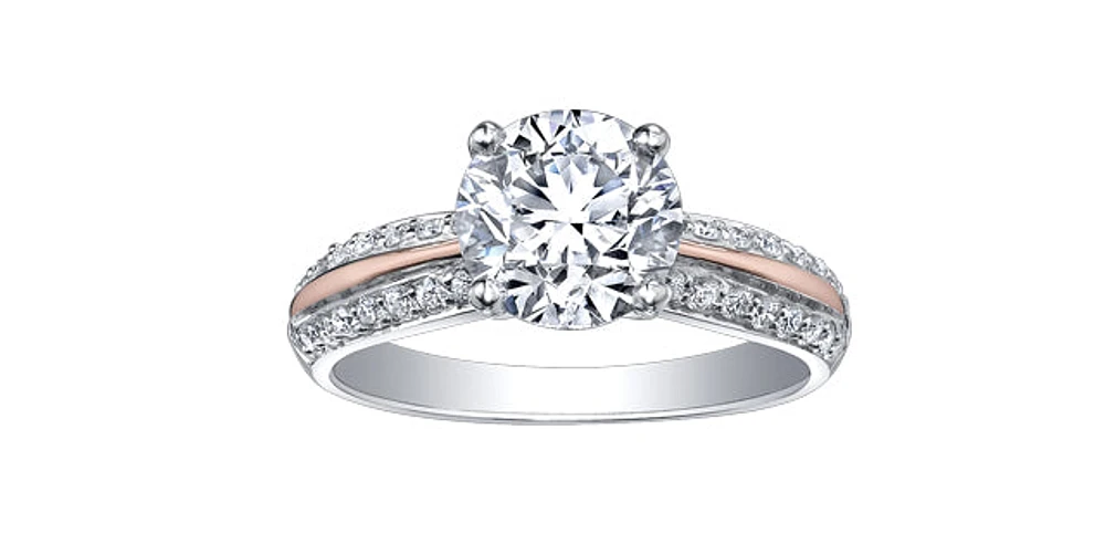 1.00 ct T.W  Diamond Round Engagement Ring 14K White Rose Gold