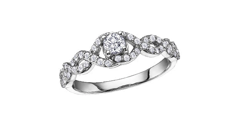 0.46 ct T.W Canadian Diamond Braided Engagement Ring 14K White Gold