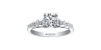 0.75 ct T.W Canadian Diamond Staircase Engagement Ring 18KPD White Gold