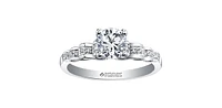 0.75 ct T.W Canadian Diamond Staircase Engagement Ring 18KPD White Gold