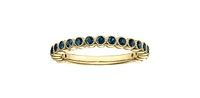 Sapphire Bezel Setting Yellow Gold Ring Stack