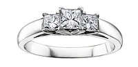 1.00 ct T.W.-14K White Gold Princess Cut Diamond 3-Stone Engagement Ring