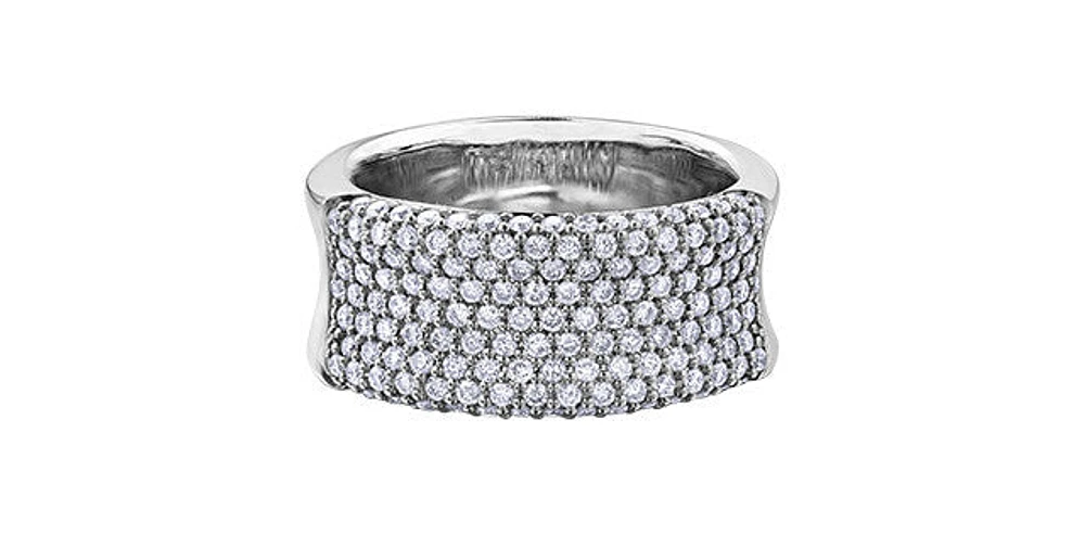 2.00 ct T.W. Diamond Multiple Rows 10K White Gold Dinner Ring