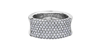 2.00 ct T.W. Diamond Multiple Rows 10K White Gold Dinner Ring