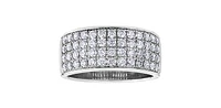 3.00 ct T.W. Diamond Multiple Rows White Gold Dinner Ring