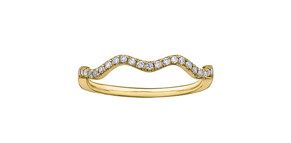 0.15 ct T.W. Diamond Yellow Gold Curvy Ring Stack