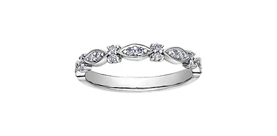 0.18 ct T.W. Maquise Shape Frame White Gold Ladies Band