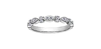 0.18 ct T.W. Maquise Shape Frame White Gold Ladies Band