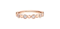 White Topaz Rose Gold Alternating Ring Stack