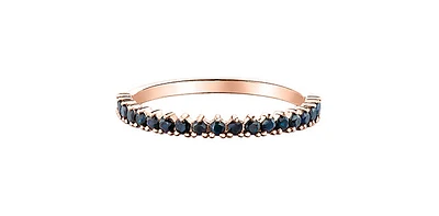 Black Sapphire Rose Gold Ring Stack