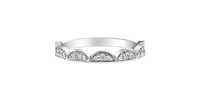 0.13 ct T.W. Diamond White Gold Tiara Ring Stack