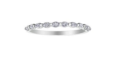 0.25 ct T.W. Alternating Bezel 14K White Gold Ladies Band