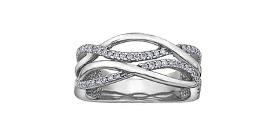 0.27 ct T.W. Layered White Gold Ladies Statement Ring