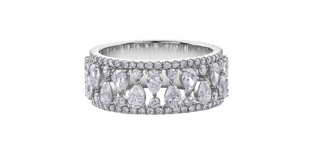 Pear-Cut 1.75 ct T.W. Diamond Filigree 14K White Gold Dinner Ring