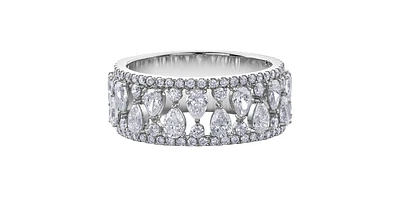 Pear-Cut 1.75 ct T.W. Diamond Filigree 14K White Gold Dinner Ring