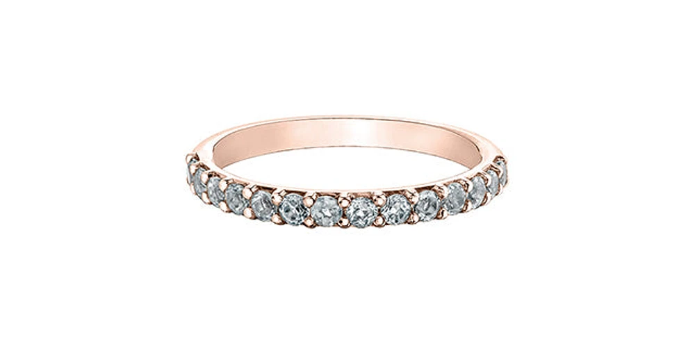 White Topaz Rose Gold Ring Stack