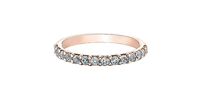 White Topaz Rose Gold Ring Stack