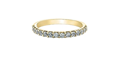 White Topaz Yellow Gold Ring Stack