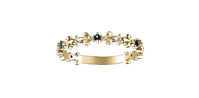 Sapphire & Diamond Yellow Gold Ring Stack