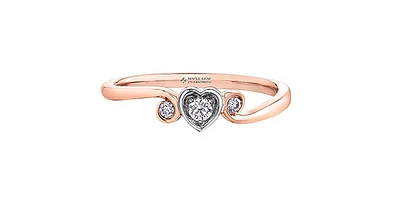 0.10 ct T.W. Canadian Diamond Heart Vine Rose Gold Ladies Ring